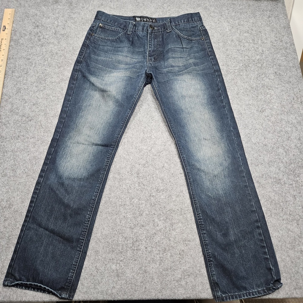 Krome Men's Denim Jeans‎ Size 36x34 Straight Leg Blue